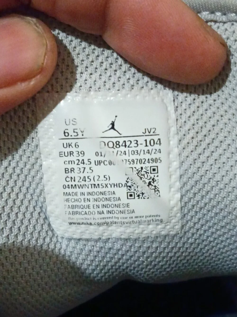 Nike Air Jordan 1 Mid Kids Mid Top Leather Gray/White/Blue 6.5Y DQ8423-104